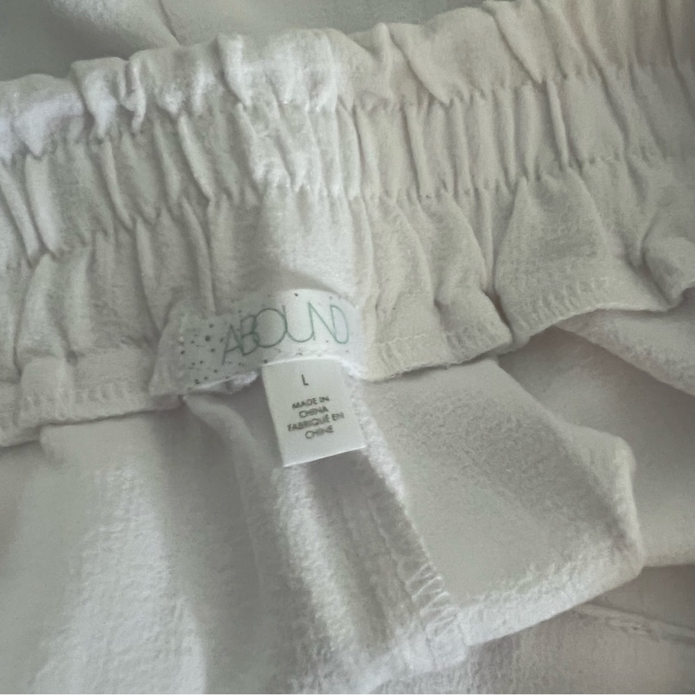 NWT Nordstrom Abound white belted pleat high waisted shorts Large - Picture 9 of 10